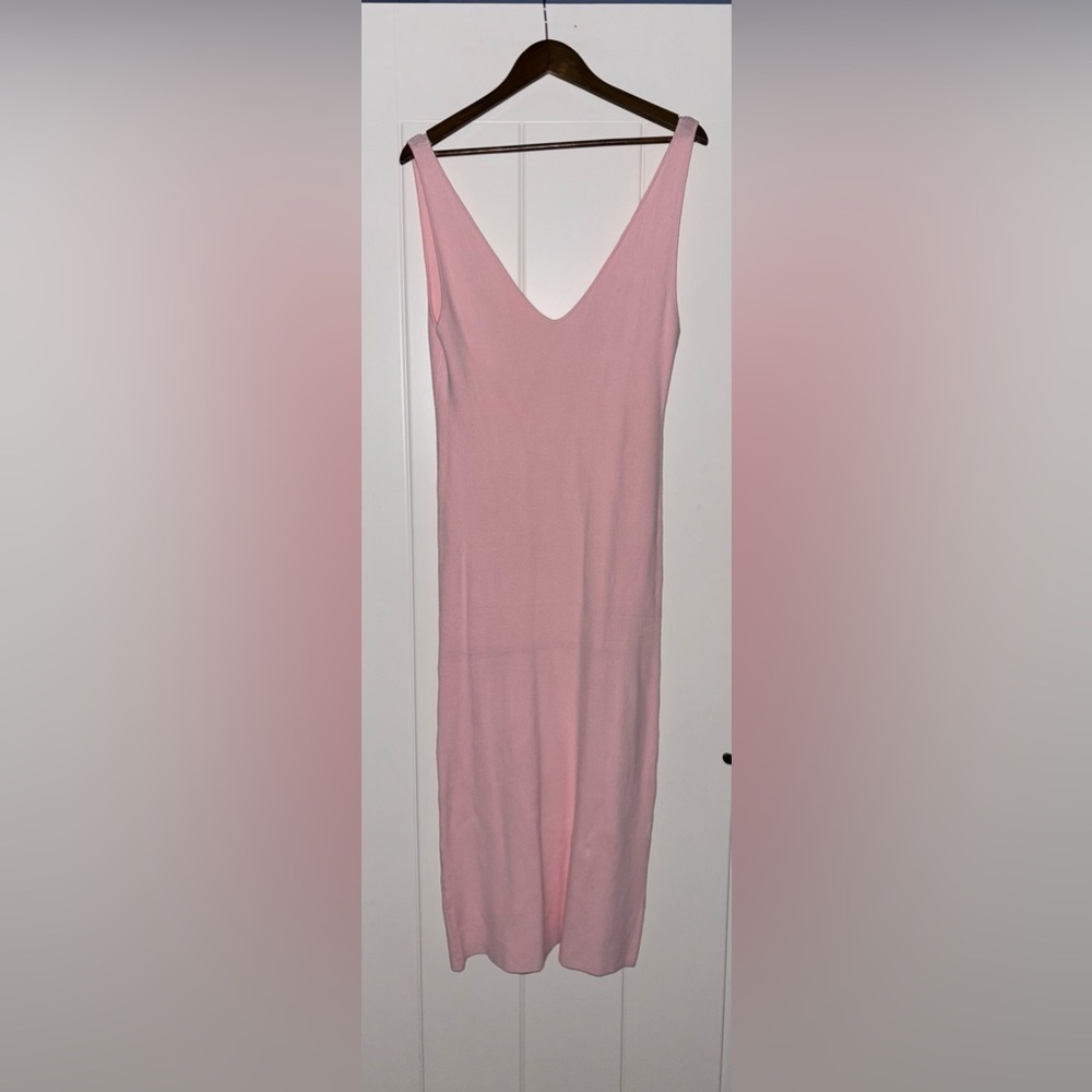 Free People Beach Women Daniela Low Back Rib Knit Midi Sweater Dress L‎ Boho NEW